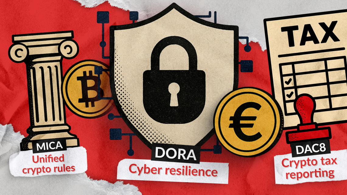 Europa’s nieuwe golf aan crypto-regelgeving: MiCA, DORA & DAC8 uitgelegd Europa’s nieuwe golf aan crypto-regelgeving: MiCA, DORA & DAC8 uitgelegd